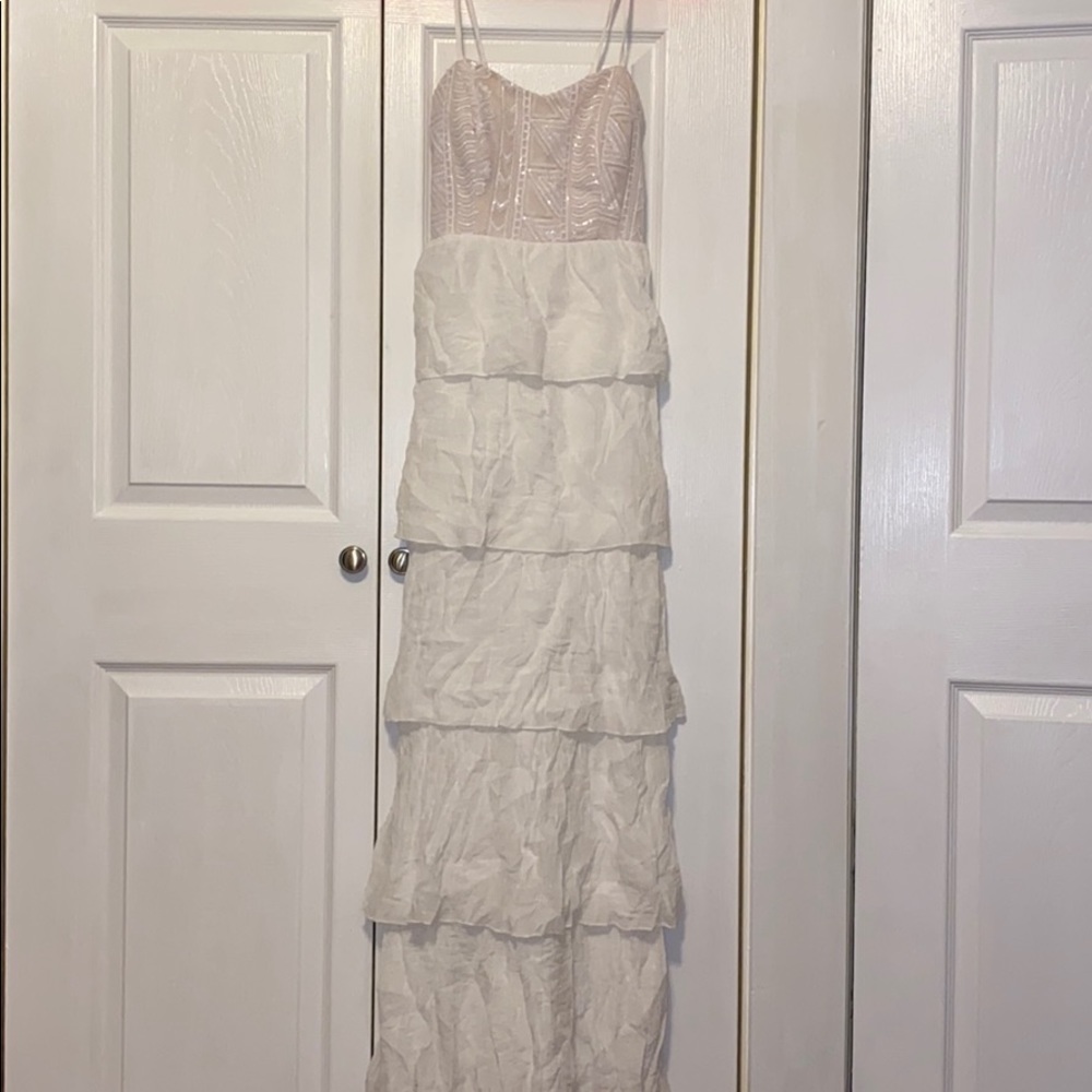 White Ruffle Maxi Dress - Picture 4 of 5